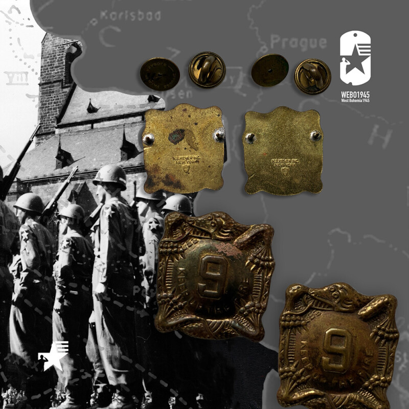 Originální pár odznaků US 9. pěší pluk MEYER